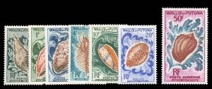 French Colonies, Wallis & Fetuna #159-164, C18 Cat$37.75, 1962-63 Sea Shells,...