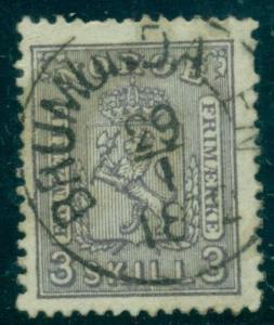 NORWAY #13v (13b) 3sk clear print, used w/nice town cancel, VF, Scott $160.00