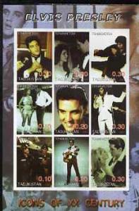 Tadjikistan 2001 Icons of the 20th Century - Elvis Presle...