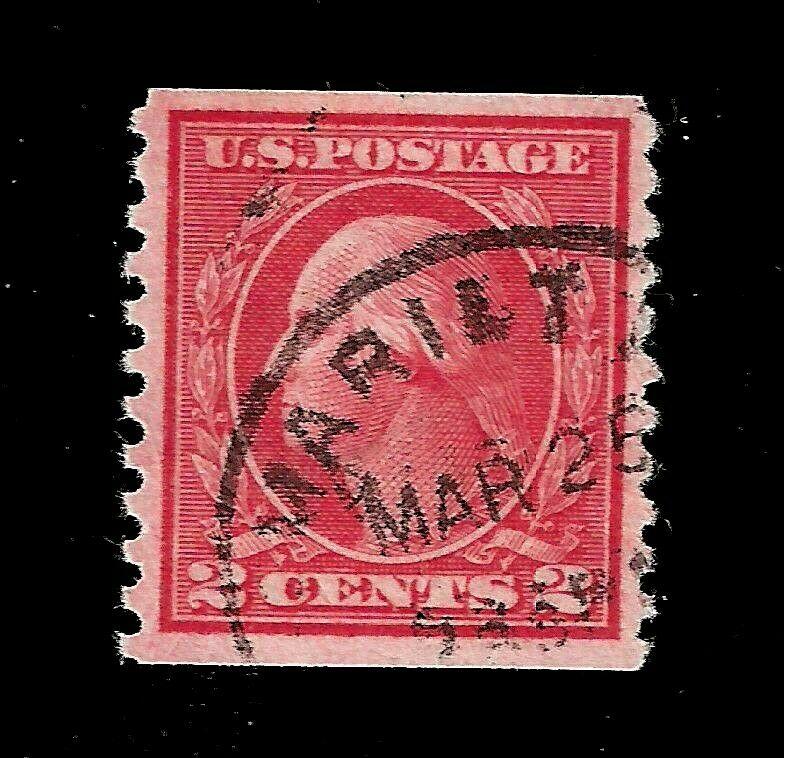 US 1916 Sc# 492  2 c Washington -type III Used* - Mariet /Dated Cancel - Gem