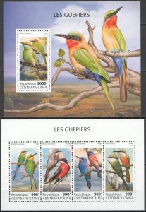 HM0949 2018 CENTRAL AFRICA BIRDS BEE-EATERS FAUNA #7942-5BL1788 MNH