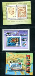 Hungary 1981 3 Souvenir Sheets Mi Block 148-9 & 153 MNH 10439