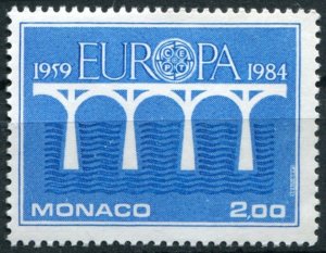 Monaco Sc#1424 MNH, 2f bl, Europa (C.E.P.T.) 1984 - Bridge, 25th Anniversary ...