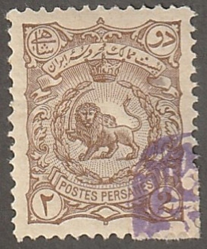 Persian stamp,  Scott# 153, mint hinged, violet overprint,  crj-218