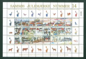 Denmark. 1992. Christmas Sheet Local Samso  # 14. Town: Pillemark. Animals, Dog