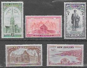 New Zealand #274-78 Canterbury Province MNH 1950