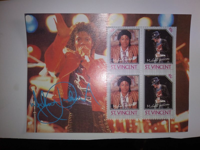 MICHAEL JACKSON BEAUTIFUL TRIBUTE ST. VINCENT SHEETLET MINT NEVER HINGED