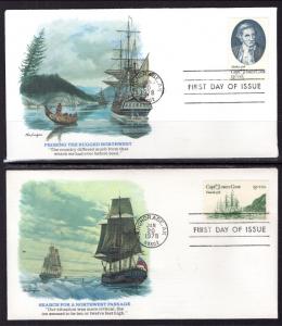 US 1732-1733 Captain Cook Fleetwood U/A Set of Two FDC