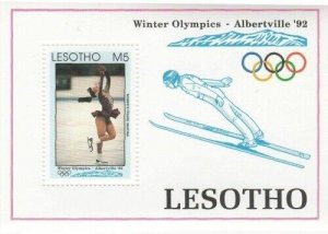 Lesotho 1992 - Olympic Sports Skating - Souvenir Stamp Sheet - Scott #926 - MNH