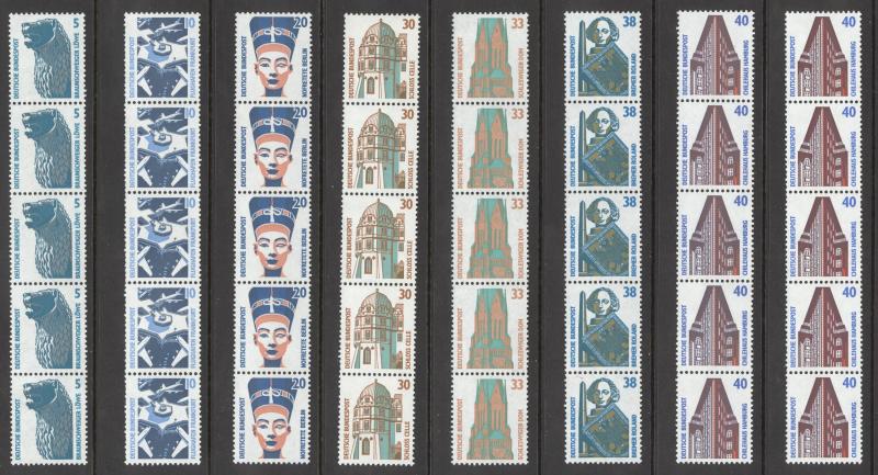 Germany Sc#1515A-1840 (Assorted) MNH Strip w/control # Historic Sites/Objects