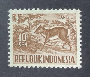 Indonesia 1957 Scott 425 used - 10s,  Kantjil,  Mouse-deer