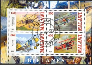 {g1152} Malawi 2013 Aviation Airplanes sheet Used / CTO Cinderella