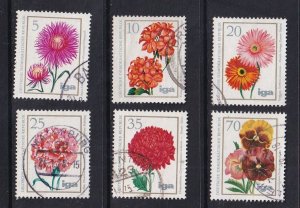 German Democratic Republic DDR  #1670-1675 used 1975 flowers