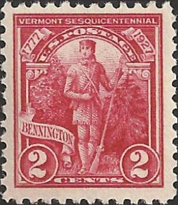 # 643 UNUSED - SCV-2.00 - CARMINE ROSE VERMONT SESQUICENTEN...