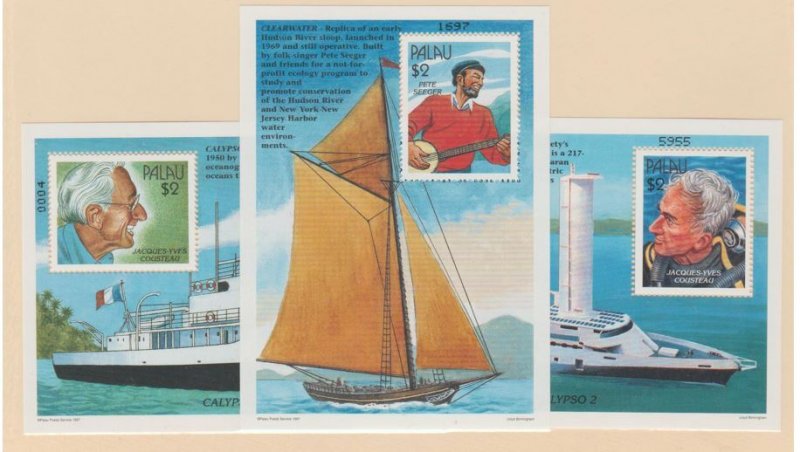 Palau Scott #437-438-439 Stamps - Mint NH Souvenir Sheet