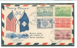 US 790-794 1937 Navy issue; #794 First day cover; complete set on cover, addressed.