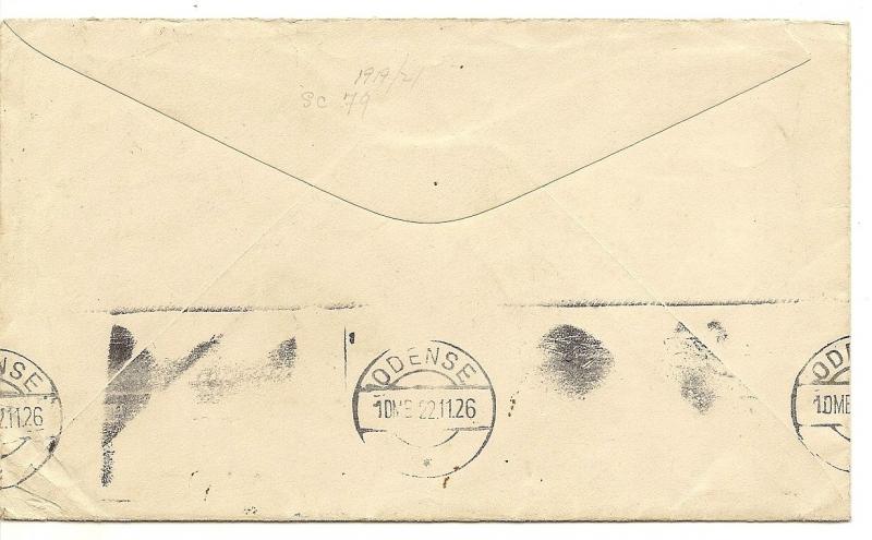 Jamaica 1926 Cover to Denmark