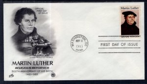 US 2065 Martin Luther PCS Artcraft Variety U/A FDC