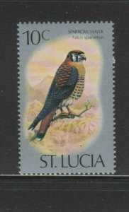 ST. LUCIA #393  1975  10c  AMERICAN KESTRAL    MINT VF NH O.G