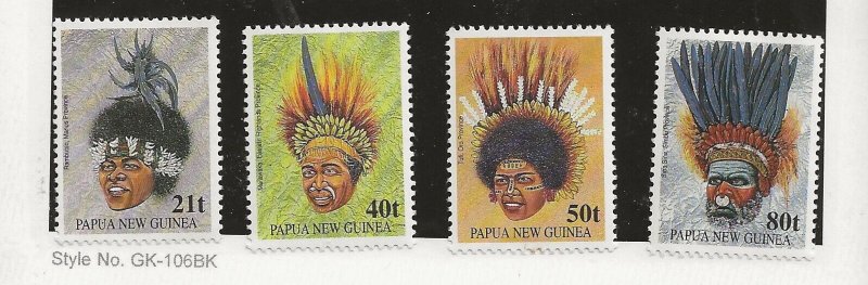 PAPUA NEW GUINEA Sc 778-81 NH issue of 1991 - MASKS