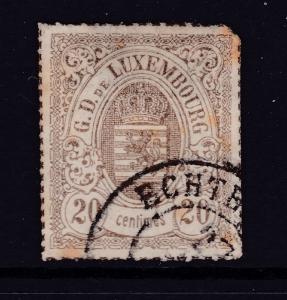 Luxembourg an old 20c with brown lines roulette used