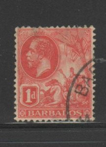 BARBADOS #118  1912  1p   KING GEORGE V   USED F-VF  b