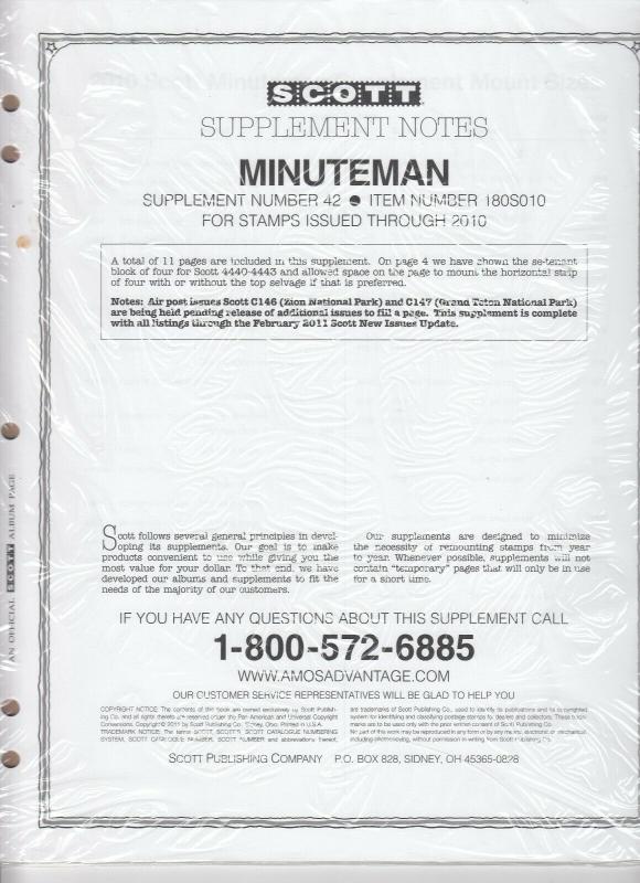 Scott Minuteman Supplement # 42 IssuesThrough 2010