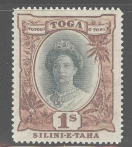 TONGA  Scott 62 MH* Queen Salote with turtle watermark