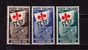 ITALY Sc# 574 - 576 MNH FVF Set3 Gymnastic 1951