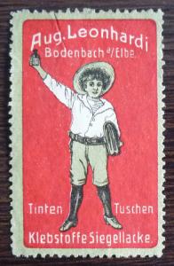 NICE POSTER STAMP! germany austria reklamemarke children child boy ink  J81