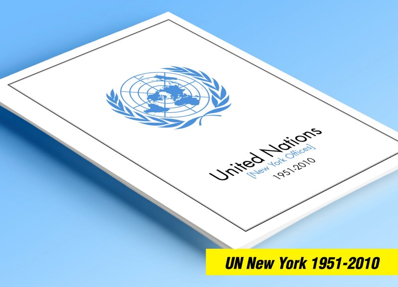 COLOR PRINTED UN - NEW YORK 1951-2010 STAMP ALBUM PAGES (155 illustrated pages)