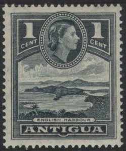 Antigua 108 (mh) 1c English Harbour, Eliz. II, gray (1953)