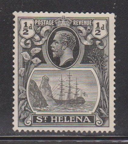 ST HELENA Scott # 79 MNG - KGV & Sailing Ship No Gum