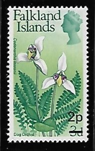 Falkland Islands # 200 - Dog Orchid - surcharged - MLH.....{BRN17}