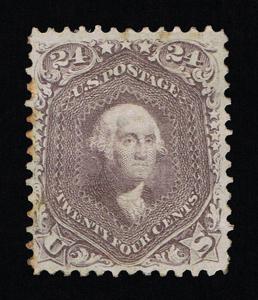 EXCEPTIONAL SCOTT #70 XF MINT D-OG 1862 24¢ BRIGHT RED LILAC PSE CERT 4 MARGINS