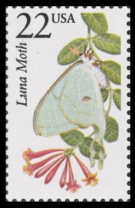 US 2293 North American Wildlife Luna Moth 22c single MNH 1987