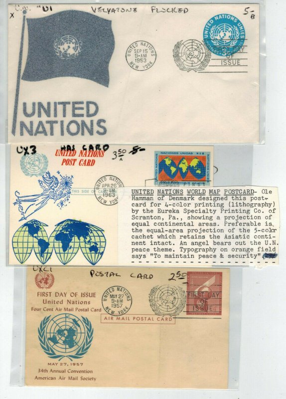 U.N. UNITED NATIONS STATIONERY COLLECTION SET OF 75 FDCs Few Better $90 retail