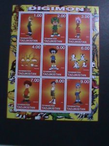 TAJIKISTAN-2001 COLORFUL LOVELY DIGIMON JAPAN CARTOON MNH SHEET VF EST. $18