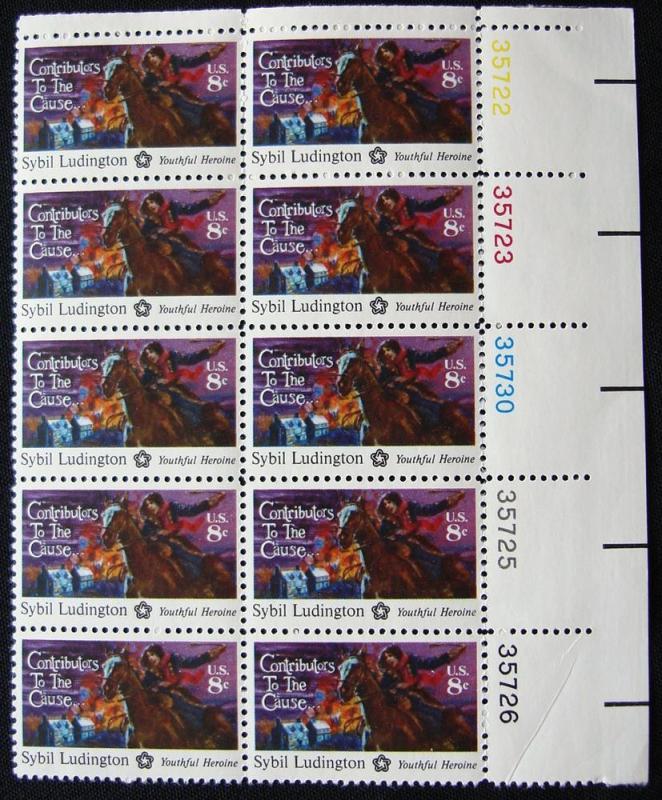 US #1559 MNH Plate Block of 10, S. Ludington SCV $1.50 L10