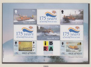 Isle of Man 1999 IBRA M/Sheet Lifeboats  - U/Mint