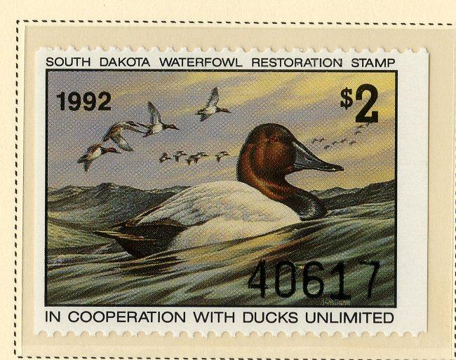 US SD10 SO DAKOYA ST DUCK STAMP 1992 MNH SCV $8.00 BIN $5.00