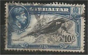 GIBRALTAR, 1943, used 10sh, Catalan Bay Scott 117