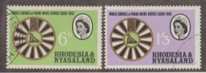 Rhodesia & Nyasaland Scott #189-190 Stamps - Used Set