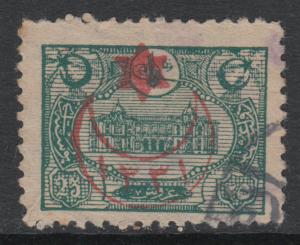 WS-F349 TURKEY - Stamp, 1915 25Pi Gray Green Post Office Ovp. Sc.335 Used