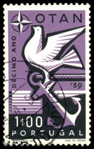 PORTUGAL Sc 846 USED - 1960 1e - Symbol of Hope and Peace