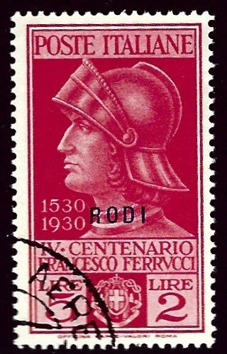 Italy Aegean Rodi SC#16 Used F-VF SCV$27.00...Grab a Bargain!