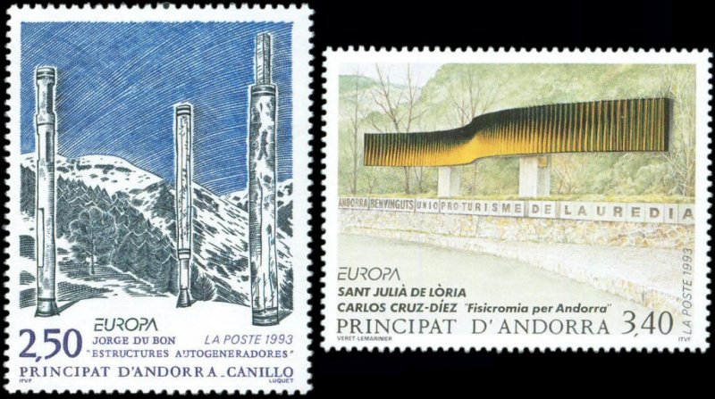 French Andorra 1993 #425-6 MNH. Sculptures, Europa