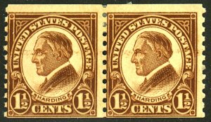 U.S. #598 MINT PAIR OG HR