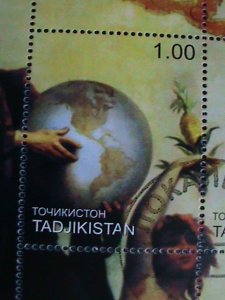 TAJIKISTAN-CHRISTOPHER COLUMBUS & HIS GLOBE-NUDE PAINTING- COLLECTIBLE-S/S