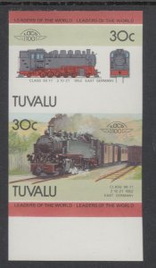 Tuvalu Sc 293 var MNH. 1985 30c German Locomotive, imperf se-tenant pair VF